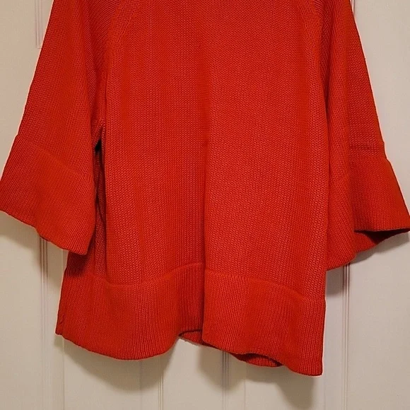 Orange zip front sweater. - Picture 2 of 5